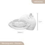 Manteigueira de Cristal Pássaro 9,5cm x 6,5cm