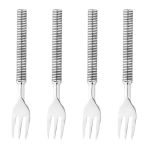 Kit 4 Garfos de Petisco de Aço Inox Espiral 