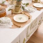 Toalha De Mesa  6 Lugares 146X240cm Vêneto Folhas