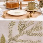 Toalha De Mesa  6 Lugares 146X240cm Vêneto Folhas