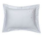Kit 02 Fronhas 300 Fios 50x70 Kacyumara Bordado Afetto Branco/Rosa