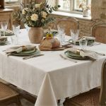 Toalha De Mesa 6 Lugares 150x220cm Champanhe Teka Marfim