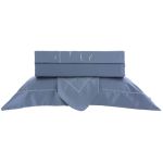 Jogo De Cama 300 Fios Bordado Gaivota Kacyumara Blue/Branco