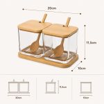 Porta Condimentos Duplo em Poliestireno e Bambu 400ml Brinox Brisa