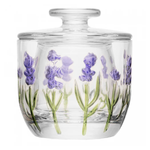 Manteigueira Francesa Cristal Ecológico Lavanda Hand Painting 9,4 x 9,8cm Lyor