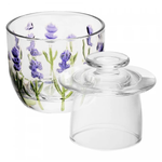 Manteigueira Francesa Cristal Ecológico Lavanda Hand Painting 9,4 x 9,8cm Lyor