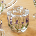 Manteigueira Francesa Cristal Ecológico Lavanda Hand Painting 9,4 x 9,8cm Lyor
