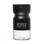 Pimenteiro de Vidro com Tampa de Metal 120ml Preto Lyor