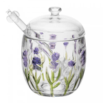 Meleira de Cristal com Pegador Lavanda Hand Painting Lyor