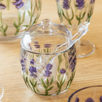 Meleira de Cristal com Pegador Lavanda Hand Painting Lyor