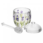 Meleira de Cristal com Pegador Lavanda Hand Painting Lyor