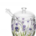 Meleira de Cristal com Pegador Lavanda Hand Painting Lyor