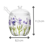 Meleira de Cristal com Pegador Lavanda Hand Painting Lyor