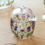 Açucareiro com Colher e Tampa Cristal Lavanda Hand Painting Lyor