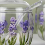 Açucareiro com Colher e Tampa Cristal Lavanda Hand Painting Lyor
