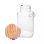 Kit 2 Galheteiros de Vidro Borossilicato com Tampa e Suporte de Bambu 170ml Wolff