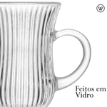 Conjunto 4 Canecas de Vidro Lines 130ml Wolff