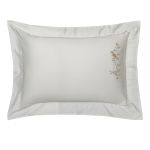 Kit 02 Fronhas 300 Fios 50x70 Kacyumara Bordado Aviore Off White/Gold