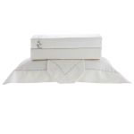 Jogo De Cama 300 Fios Bordado Aviore Kacyumara Off White/Gold