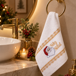  Toalha Lavabo Decorativa Natalina Bordada Papai Noel