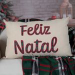 Almofada Rinzeira Decorativa 35x55cm Feliz Natal