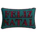 Almofada Rinzeira Decorativa 35x55cm Feliz Natal Verde