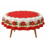 Toalha De Mesa Redonda 4 Lugares 160cm Natal Dohler Athenas