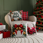 Almofada Natalina 43x43Cm Decorativa Authentic Vermelho