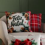 Almofada Natalina 43x43Cm Decorativa Authentic Vermelho