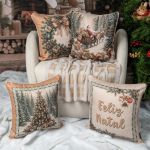 Almofada Natalina Decorativa com Cordonê 43x43cm Árvore de Natal