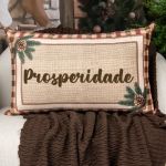 Almofada Rinzeira Natalina Decorativa 35x55cm Prosperidade