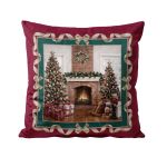 Almofada Natalina Decorativa Veludo 43x43cm  Lareira
