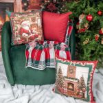 Almofada Natalina Decorativa Veludo 43x43cm  Lareira