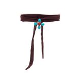 Colar folk flor turquesa