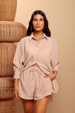Conjunto Listras Bege