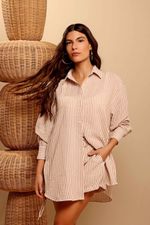 Conjunto Listras Bege