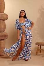 Chemise Franzido Ombro Azulejo