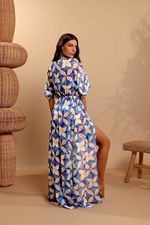Chemise Franzido Ombro Azulejo