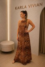 Vestido Longo Decote Costa-ONCA