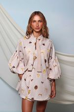 Conjunto Camisa e Shorts Estampado Biquini