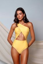 Maiô Um Ombro Só  Amarelo Sol