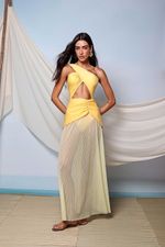 Saia Tule Godê Amarelo Sol