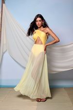Saia Tule Godê Amarelo Sol