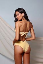 Busto Tomara Que Caia Franzido Aviamento Amarelo Sol