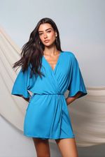Vestido Curto Azul Turqueza