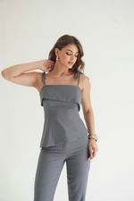 BLUSA ALFAIATARIA  MAIA CINZA 