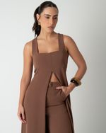 CONJUNTO ALFAIATARIA OLGA MARROM 