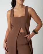 CONJUNTO ALFAIATARIA OLGA MARROM 