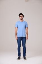 CAMISETA DE ALGODÃO COM GOLA REDONDA