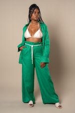 Calça Dresden, 100% linho - Leaf Green